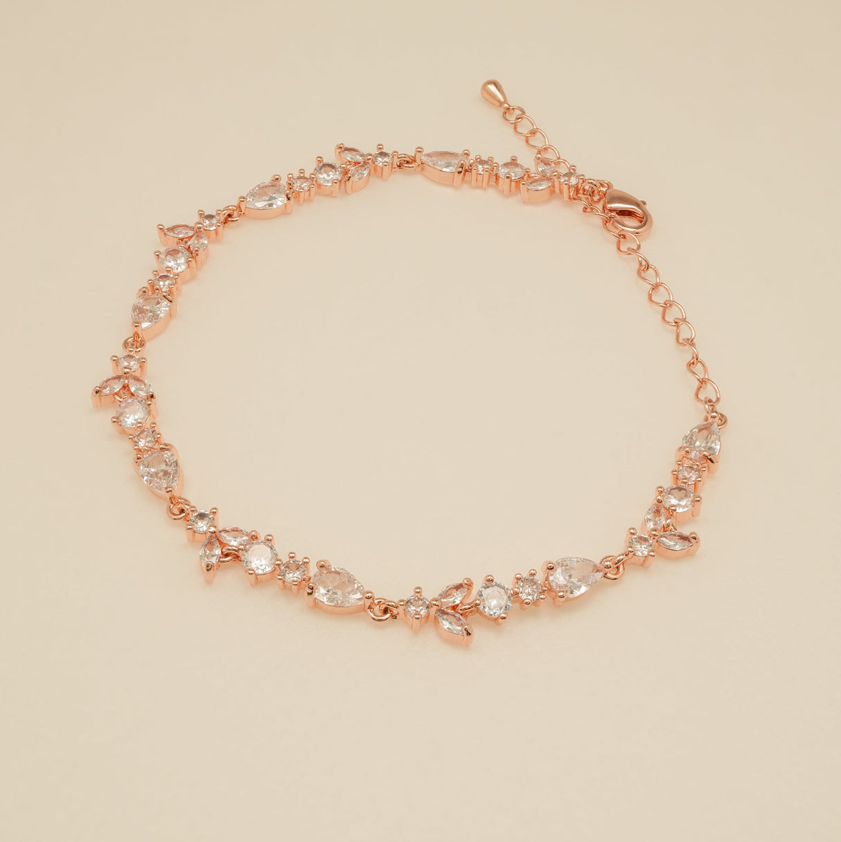 Cleo Crystal Wedding Bracelet / Rose Gold