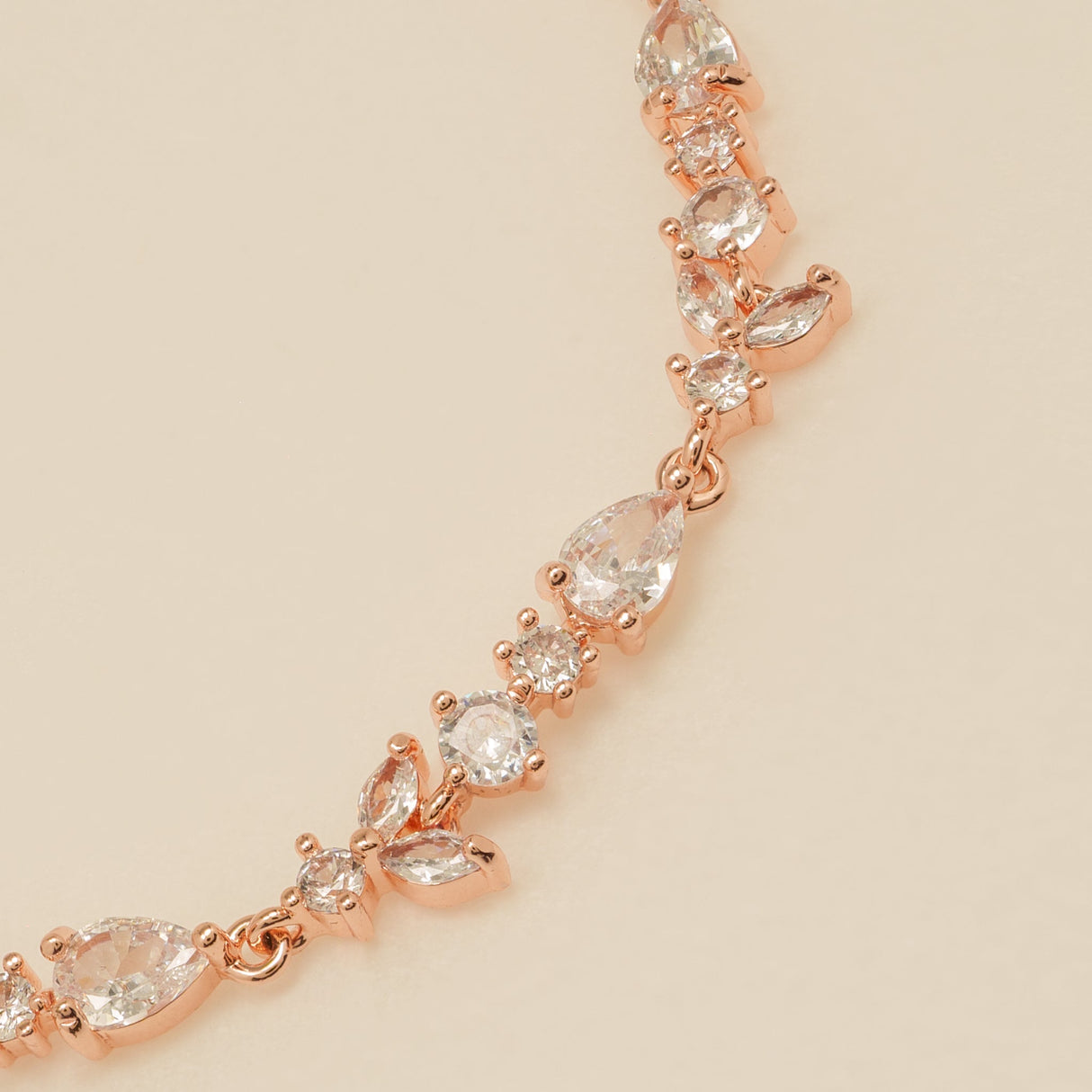 Cleo Crystal Wedding Bracelet / Rose Gold