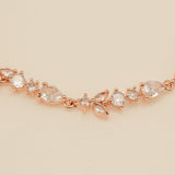 Cleo Crystal Wedding Bracelet / Rose Gold