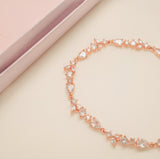 Cleo Crystal Wedding Bracelet / Rose Gold