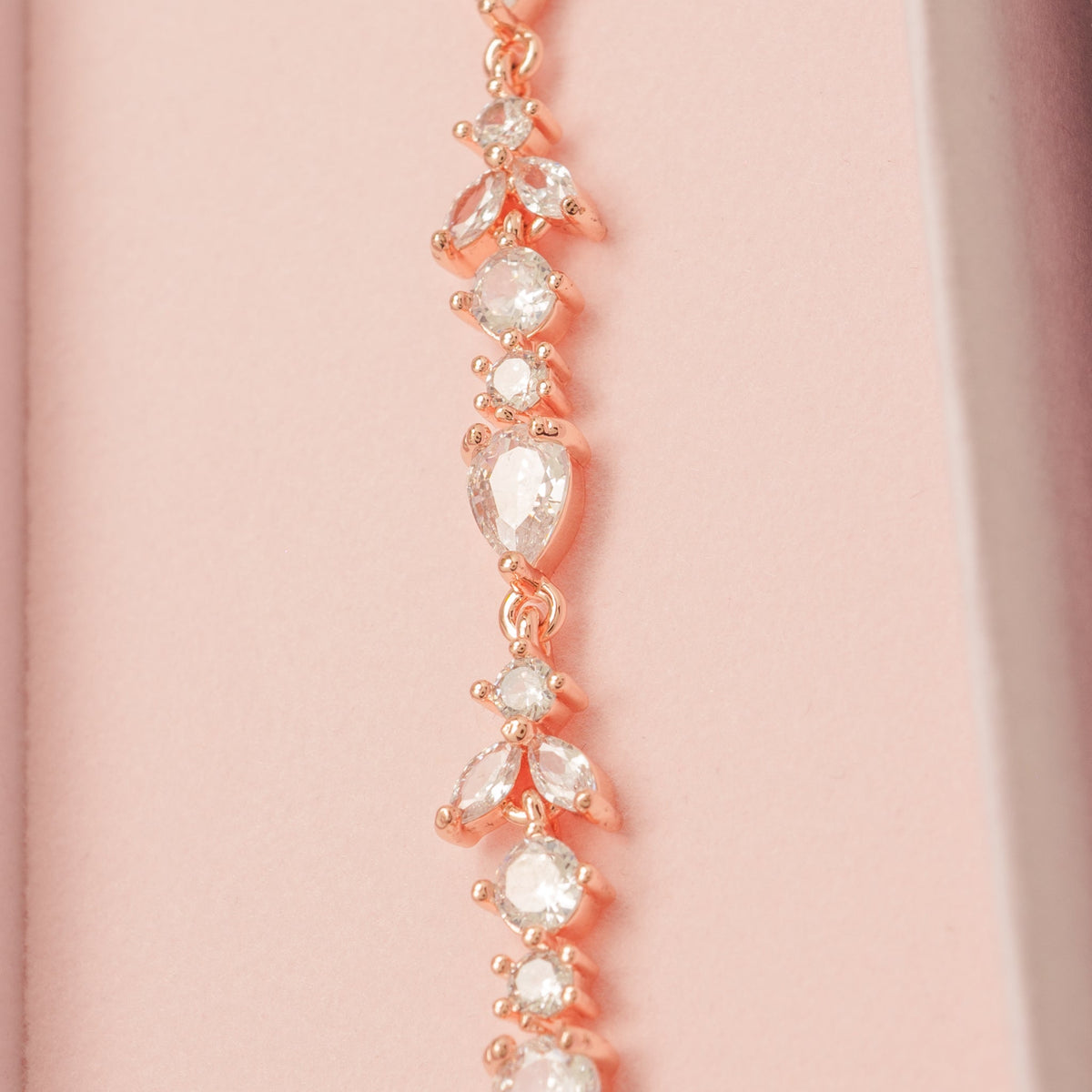 Cleo Crystal Wedding Bracelet / Rose Gold