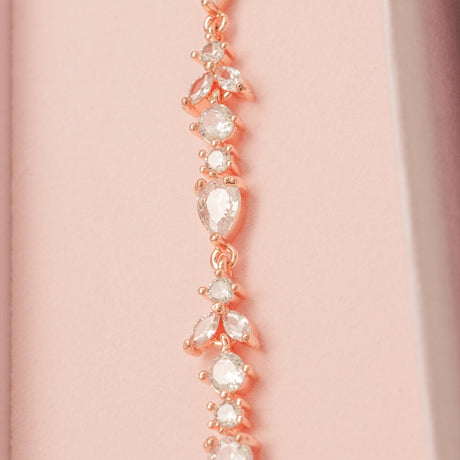 Cleo Crystal Wedding Bracelet / Rose Gold
