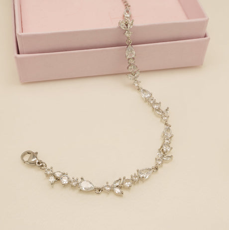 Cleo Crystal Wedding Bracelet / Silver