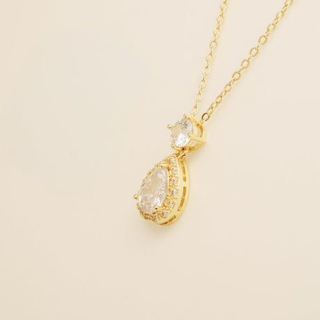 Club Classic Crystal Wedding Necklace in Gold photo 2