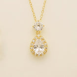 Club Classic Crystal Wedding Necklace in Gold