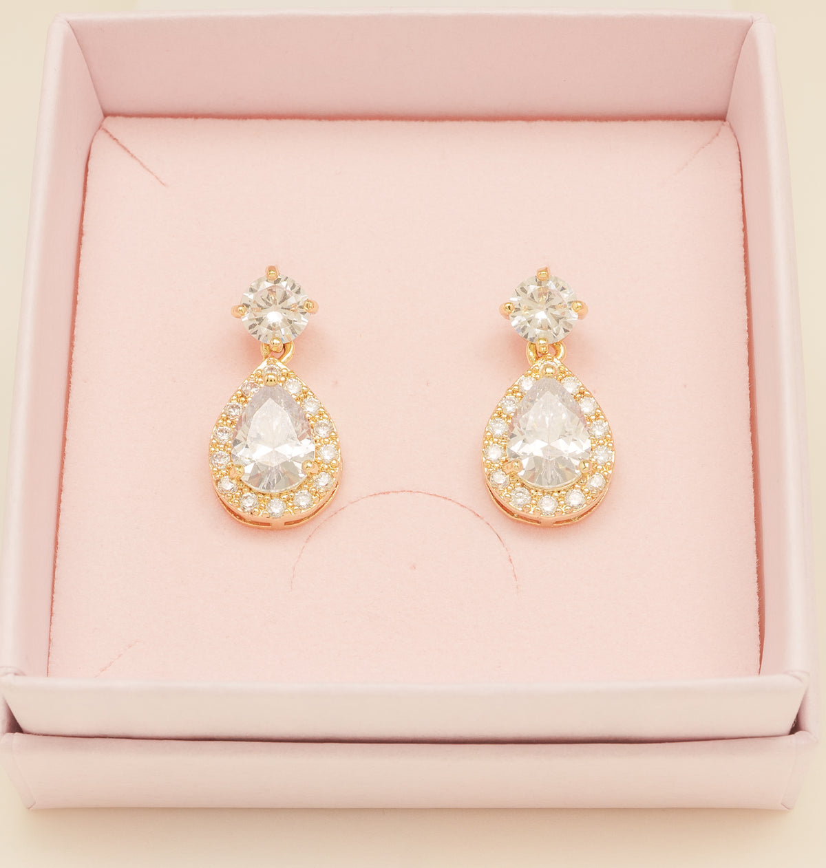 Club Classic Crystal Wedding Earrings in Gold photo 4