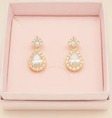Club Classic Crystal Wedding Earrings in Gold photo 4
