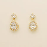 Club Classic Crystal Wedding Earrings in Gold photo 5