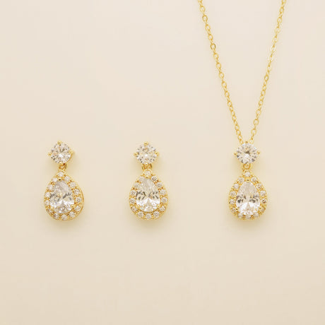 Club Classic Crystal Wedding Jewellery Set in Gold photo 2