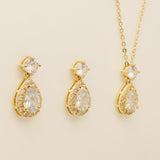 Club Classic Crystal Wedding Jewellery Set in Gold photo 6