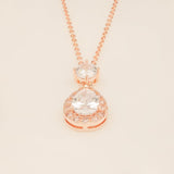 Club Classic Crystal Wedding Necklace in Rose Gold photo 3