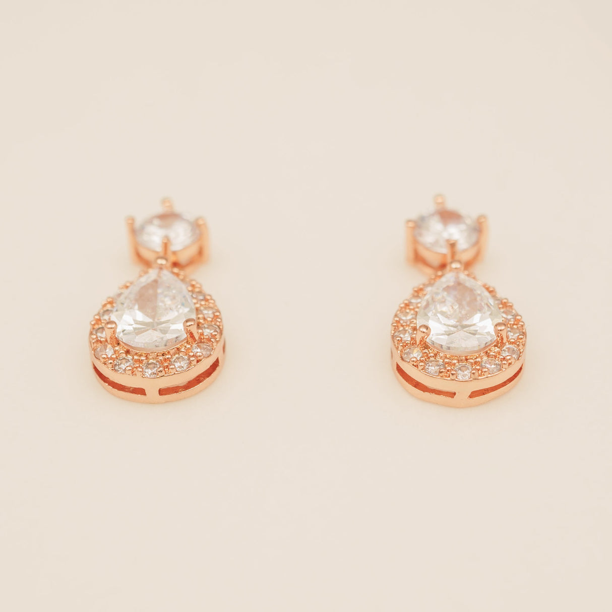 Club Classic Crystal Wedding Earrings in Rose Gold photo 3