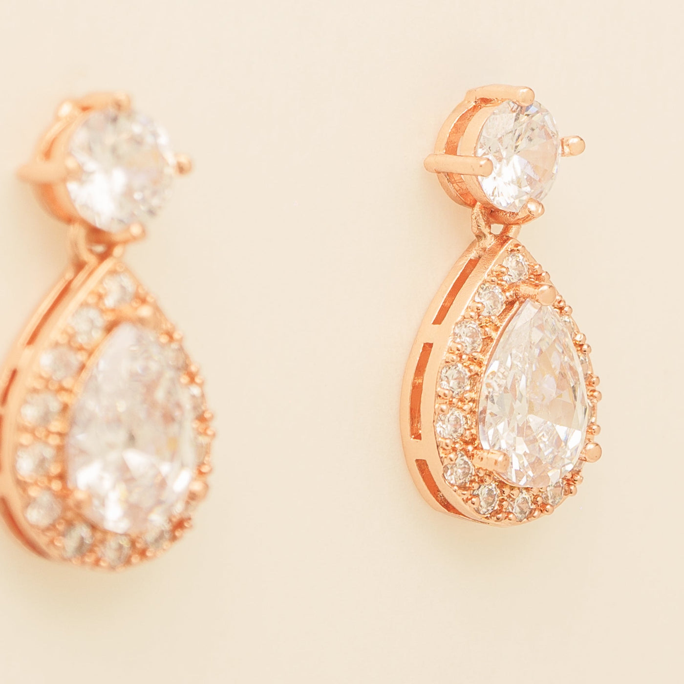 Club Classic Crystal Wedding Earrings in Rose Gold photo 4