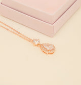 Club Classic Crystal Wedding Necklace in Rose Gold photo 2