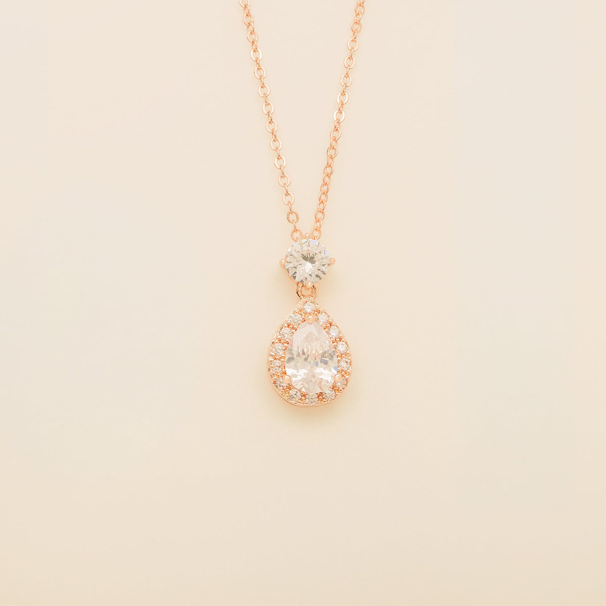 Club Classic Crystal Wedding Necklace in Rose Gold photo 5