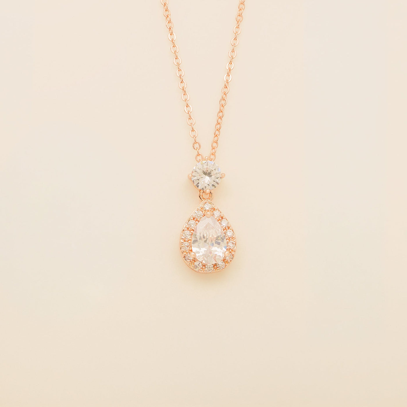 Club Classic Crystal Wedding Necklace in Rose Gold photo 5