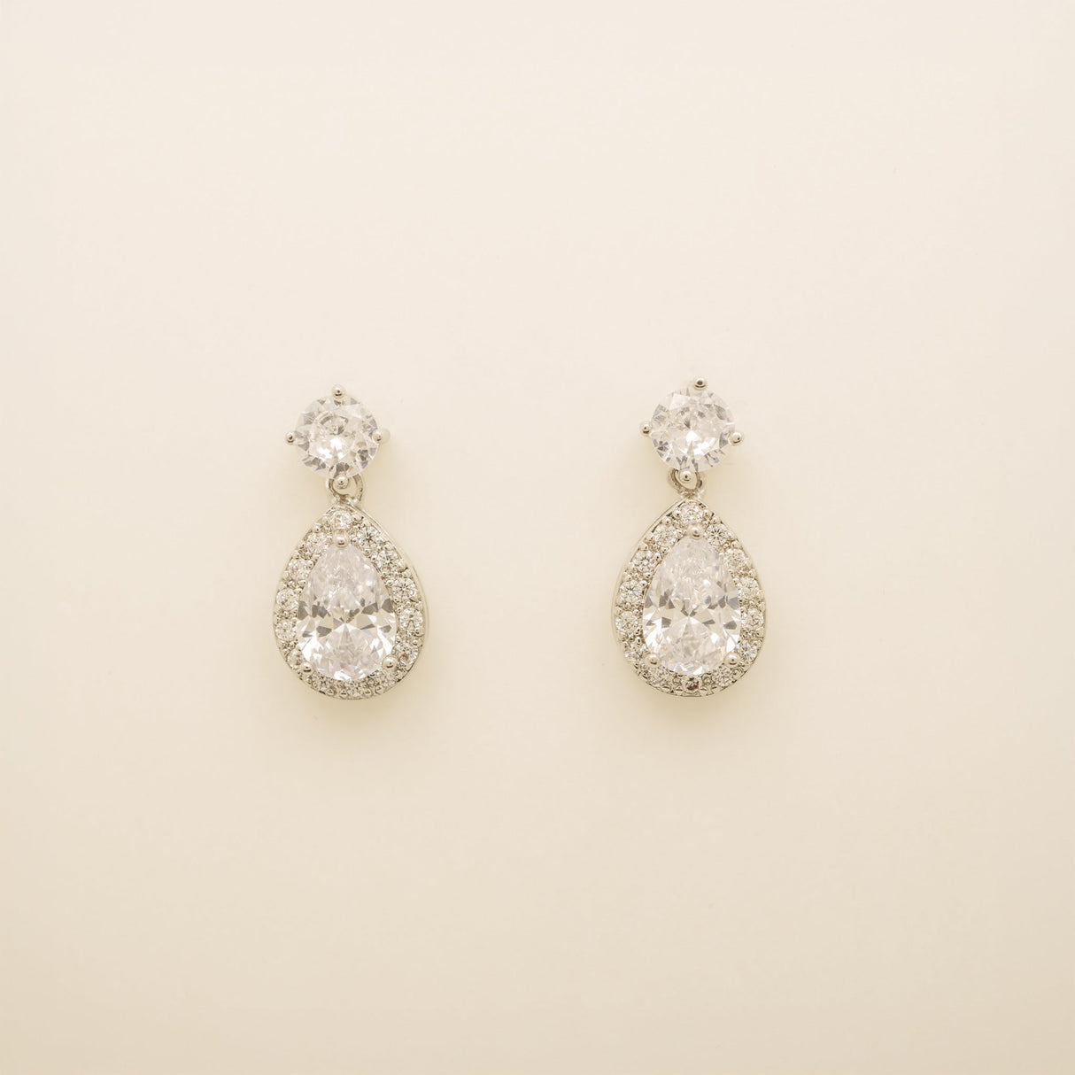 Club Classic Crystal Wedding Earrings in Silver photo 2