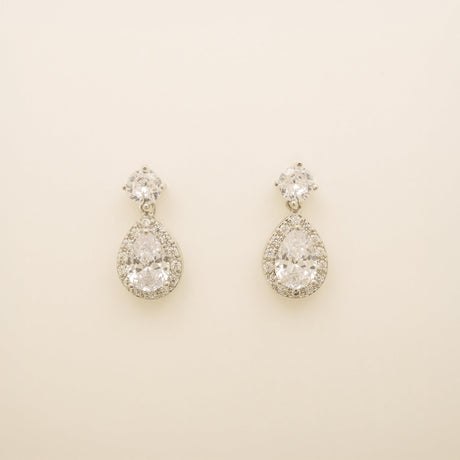Club Classic Crystal Wedding Earrings in Silver photo 2