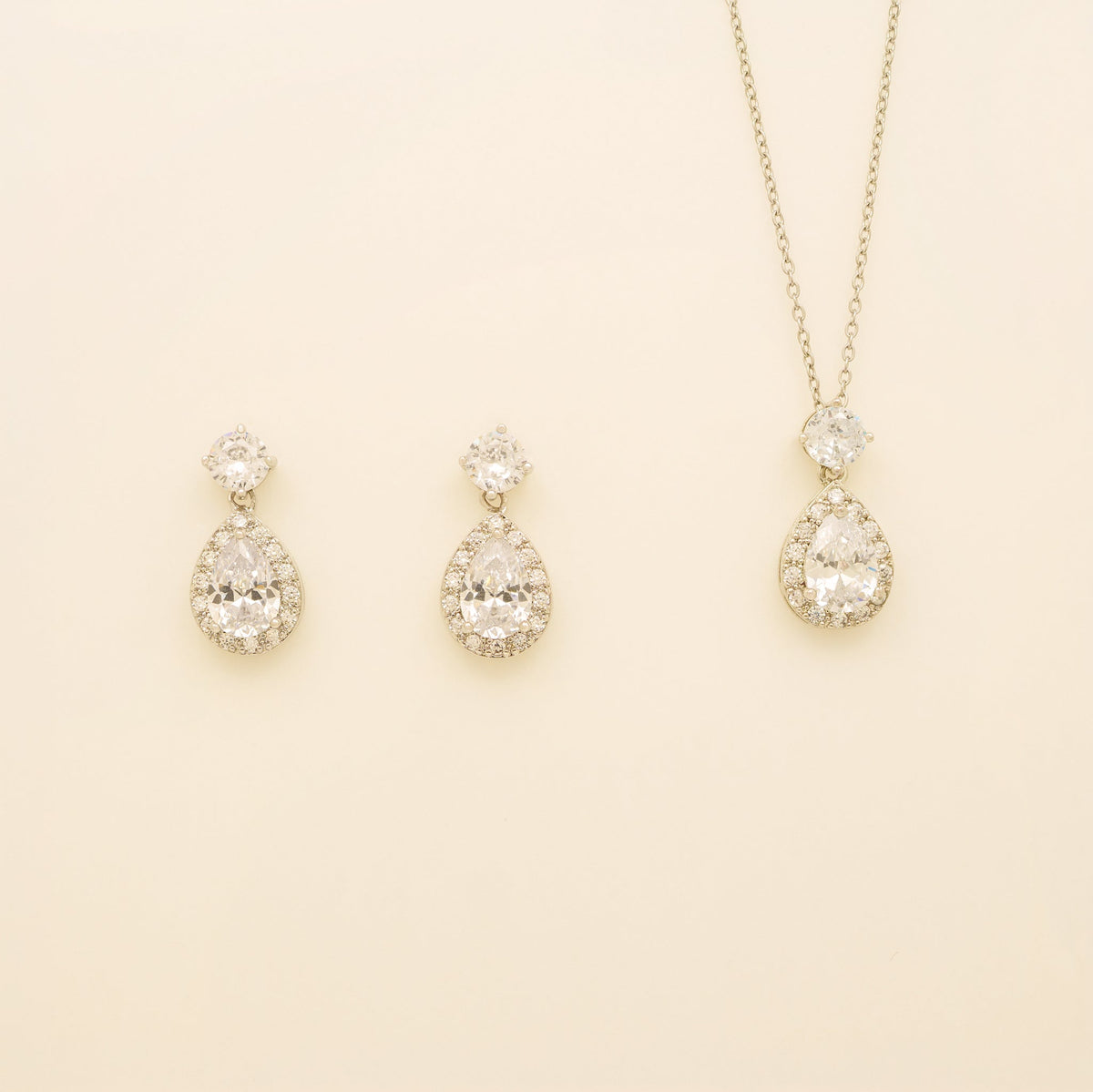 Club Classic Crystal Wedding Jewellery Set in Silver photo 2