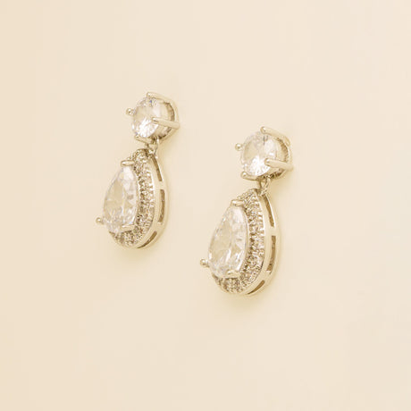 Club Classic Crystal Wedding Earrings in Silver photo 3