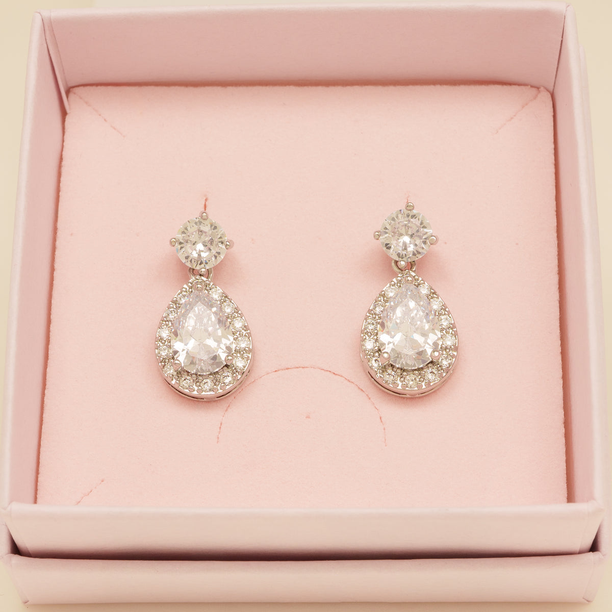 Club Classic Crystal Wedding Earrings in Silver photo 5