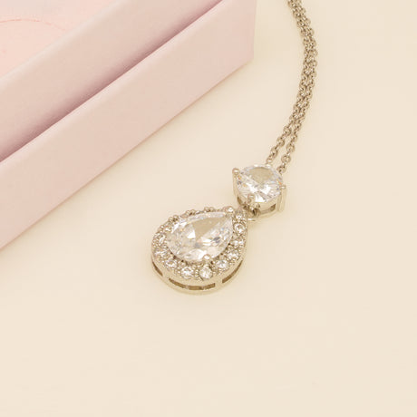 Club Classic Crystal Wedding Necklace in Silver photo 2