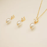 Coco Pearl and Crystal Drop Jewellery Set / Gold