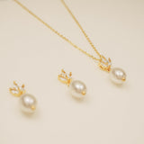 Coco Pearl and Crystal Drop Jewellery Set / Gold