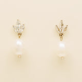 Coco Pearl and Crystal Drop Earrings / Silver