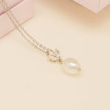 Coco Pearl and Crystal Drop Necklace / Silver