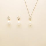Coco Pearl and Crystal Drop Jewellery Set / Silver