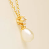 Eclipse Pearl and Crystal Bridal Necklace / Gold