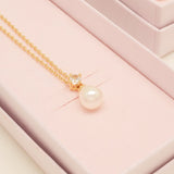 Eclipse Pearl and Crystal Bridal Necklace / Gold
