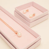 Eclipse Pearl and Crystal Bridal Wedding Jewellery Set / Rose Gold