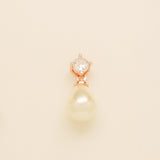 Eclipse Pearl and Crystal Bridal Wedding Jewellery Set / Rose Gold