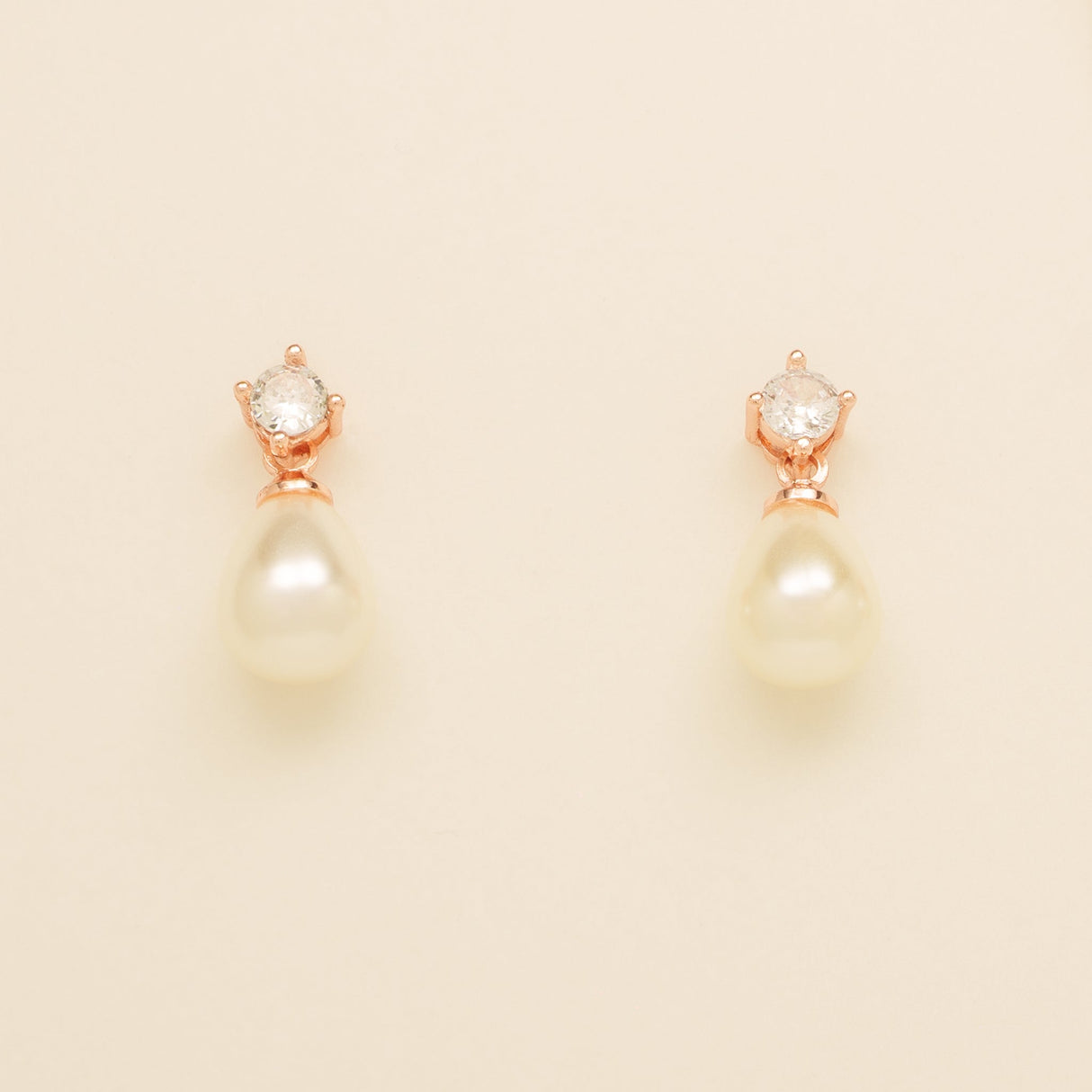 Eclipse Pearl and Crystal Bridal Wedding Jewellery Set / Rose Gold