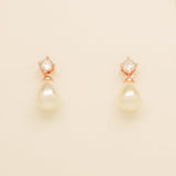 Eclipse Pearl and Crystal Bridal Wedding Jewellery Set / Rose Gold