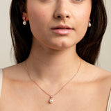 Eclipse Pearl and Crystal Bridal Wedding Jewellery Set / Rose Gold