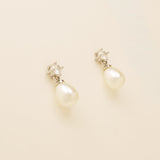 Eclipse Pearl and Crystal Bridal Wedding Jewellery Set in Silver photo 5