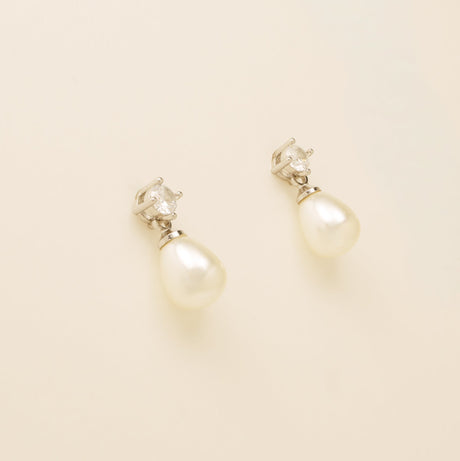 Eclipse Pearl and Crystal Bridal Wedding Jewellery Set in Silver photo 5
