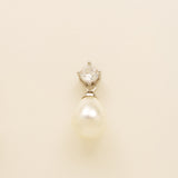 Eclipse Pearl and Crystal Bridal Earrings / Silver