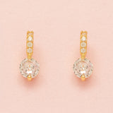Pair of Elegant Wishes gold crystal drop wedding earrings