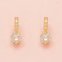 Pair of Elegant Wishes gold crystal drop wedding earrings