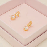Elegant Wishes gold crystal earrings in Wedding Fairy keepsake packaging