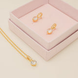 Elegant Wishes Crystal Wedding Jewellery Set / Gold