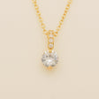 Elegant Wishes gold crystal wedding necklace with round crystal pendant