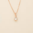 Elegant Wishes rose gold crystal wedding necklace with round crystal pendant