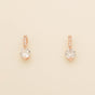 Pair of Elegant Wishes rose gold crystal drop wedding earrings