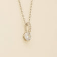 Elegant Wishes silver crystal wedding necklace with round crystal pendant