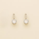 Pair of Elegant Wishes silver crystal drop wedding earrings